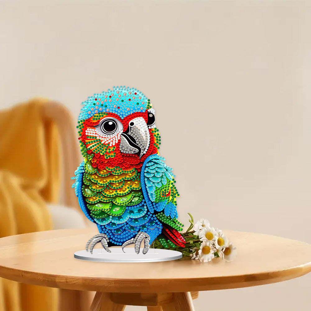 Acrylic Diamond Painting Desktop Decoration for Office Desktop Decor (Parrot)