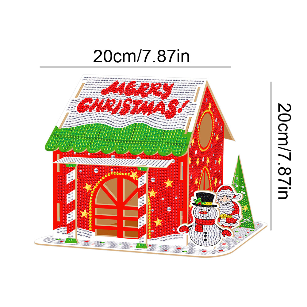 Wooden Diamond Painting Desktop Decor for Office Desktop Decor (Christmas House)