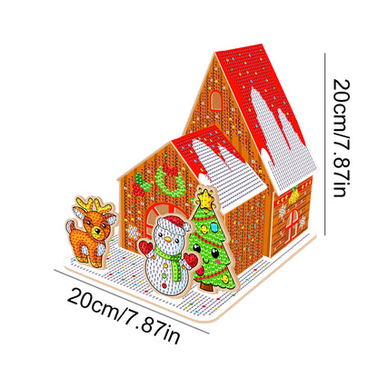 Wooden Diamond Painting Desktop Decor for Office Desktop Decor (Biscuit House)