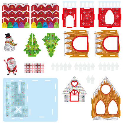 Wooden Diamond Painting Desktop Decor for Office Desktop Decor (Candy House)