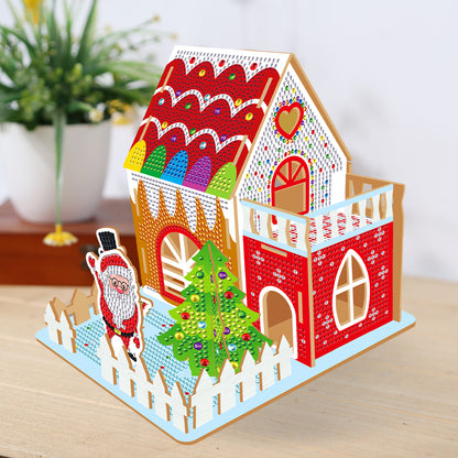Wooden Diamond Painting Desktop Decor for Office Desktop Decor (Candy House)
