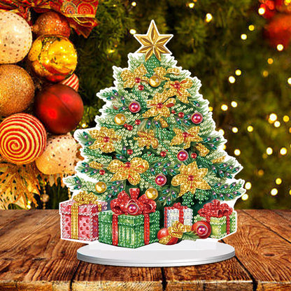 Diamond Painting Desktop Ornaments Kit for Office Desktop Decor (Xmas Tree #1)