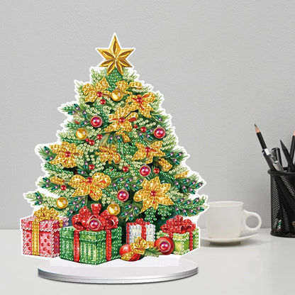 Diamond Painting Desktop Ornaments Kit for Office Desktop Decor (Xmas Tree #1)