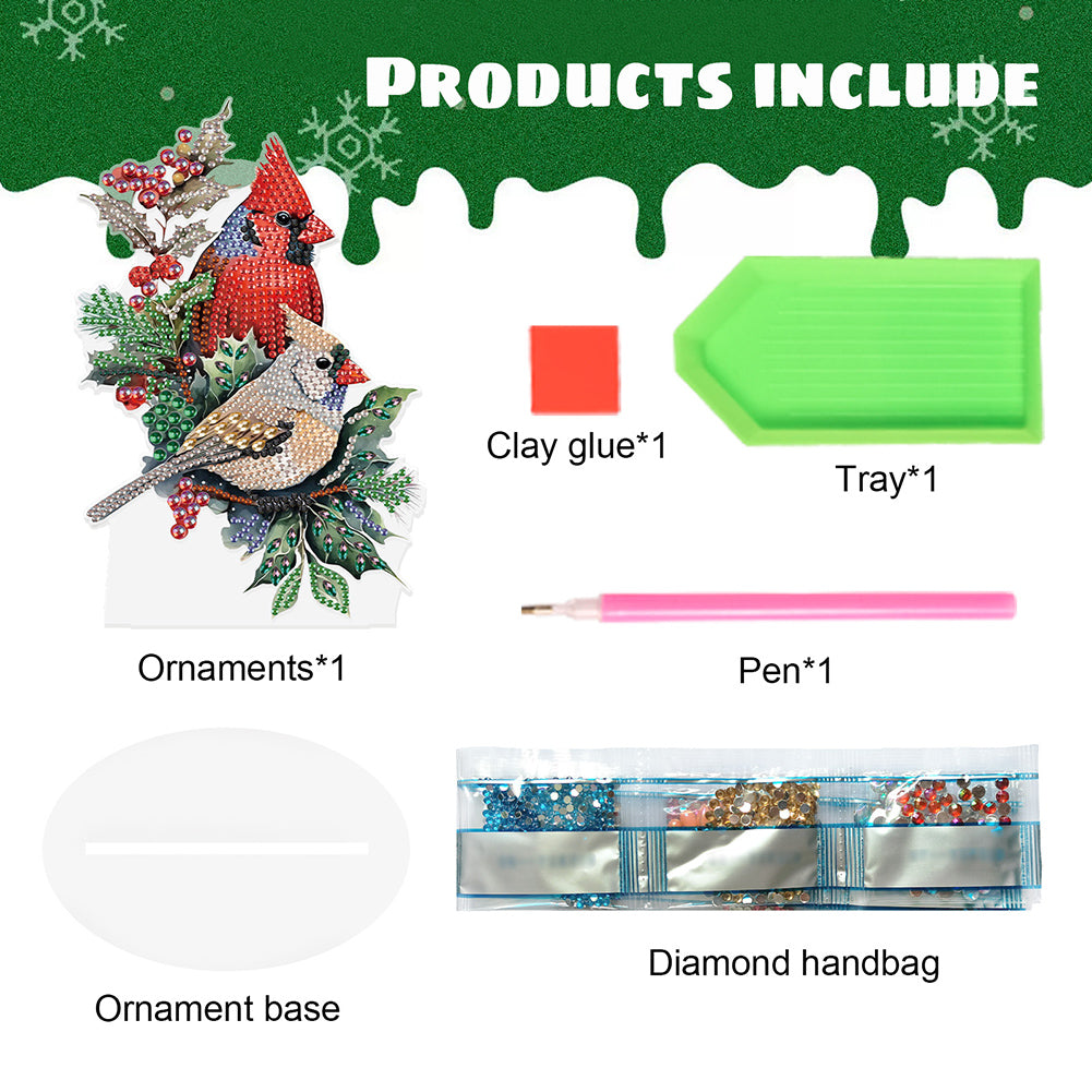 Diamond Painting Desktop Ornaments Kit for Home Office Desktop Decor (Bird #3)