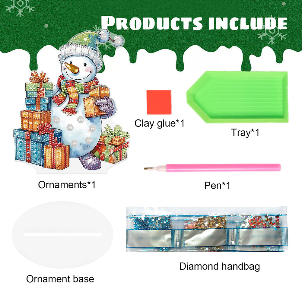 Diamond Painting Desktop Ornaments Kit for Office Desktop Decor(Gift Snowman #5)