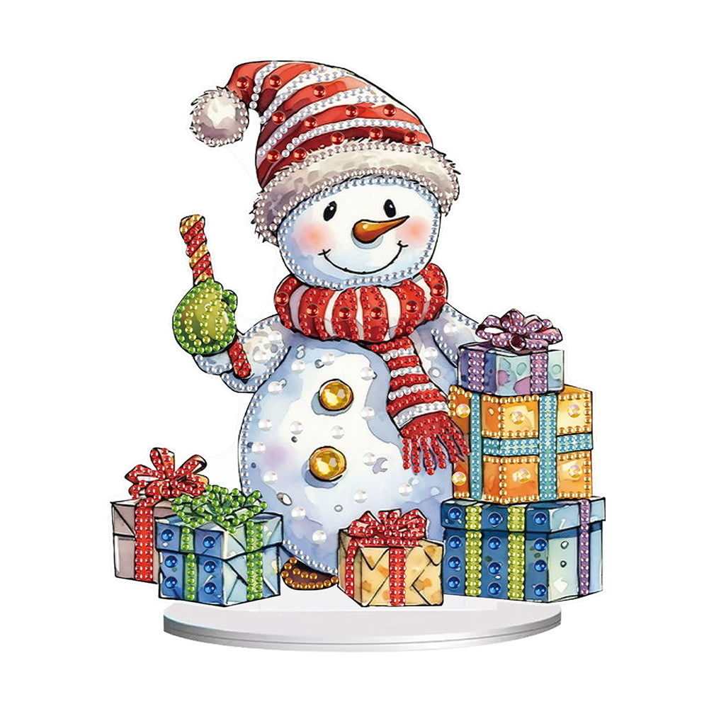 Diamond Painting Desktop Ornaments Kit for Office Desktop Decor(Decor Snowman#7)