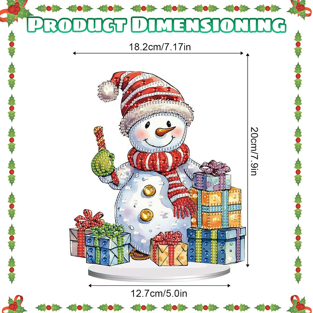 Diamond Painting Desktop Ornaments Kit for Office Desktop Decor(Decor Snowman#7)