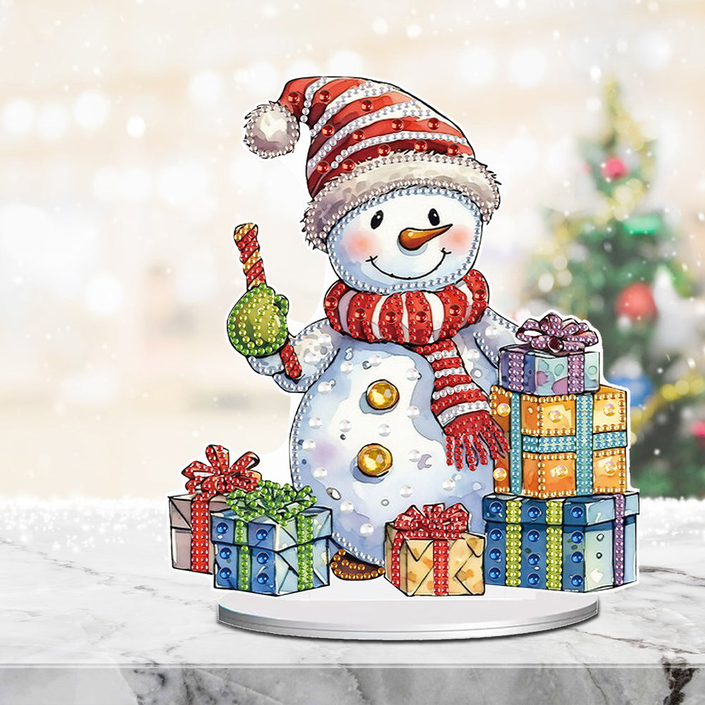 Diamond Painting Desktop Ornaments Kit for Office Desktop Decor(Decor Snowman#7)