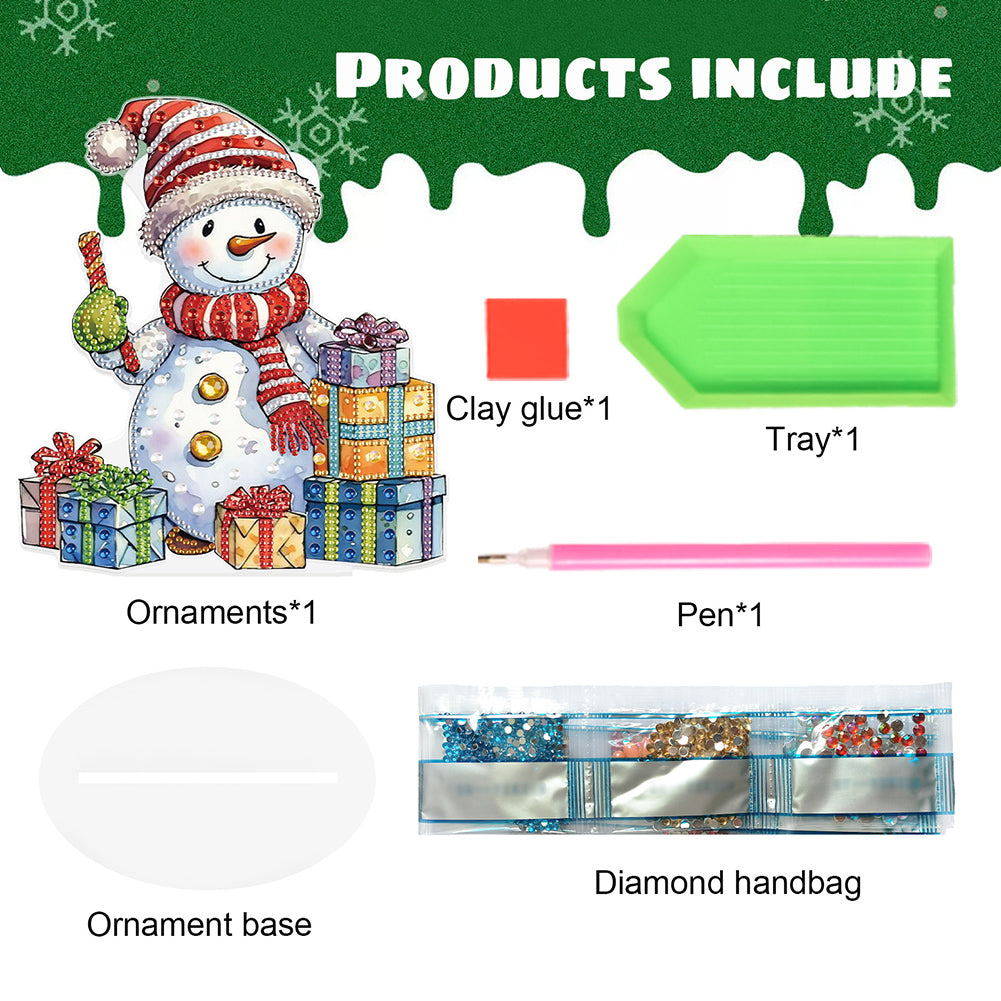 Diamond Painting Desktop Ornaments Kit for Office Desktop Decor(Decor Snowman#7)