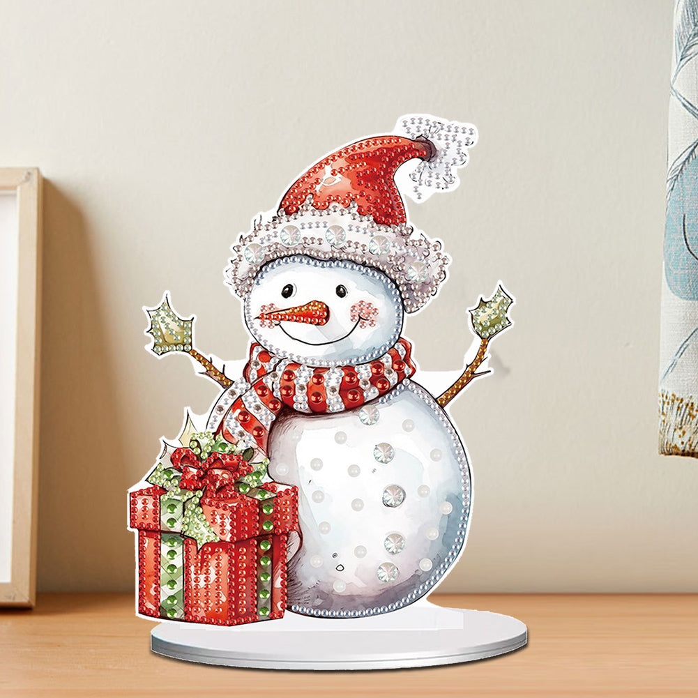 Diamond Painting Desktop Ornaments Kit for Office Desktop Decor (Happy Snowman)