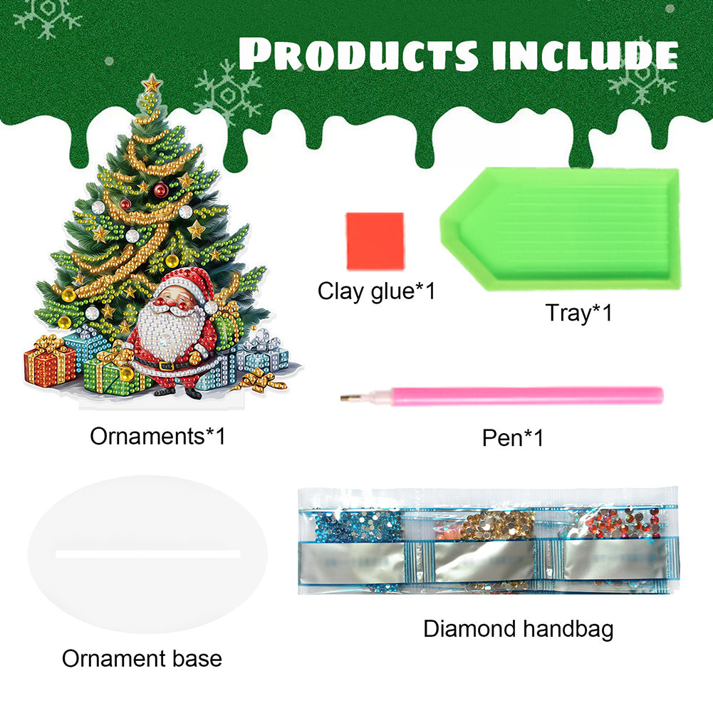 Diamond Painting Desktop Ornaments Kit for Home Office Desktop Decor (Santa)