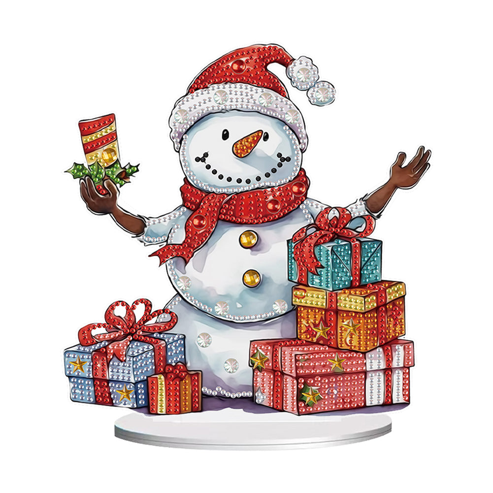 Diamond Painting Desktop Ornaments Kit for Office Desktop Decor (Candle Snowman)