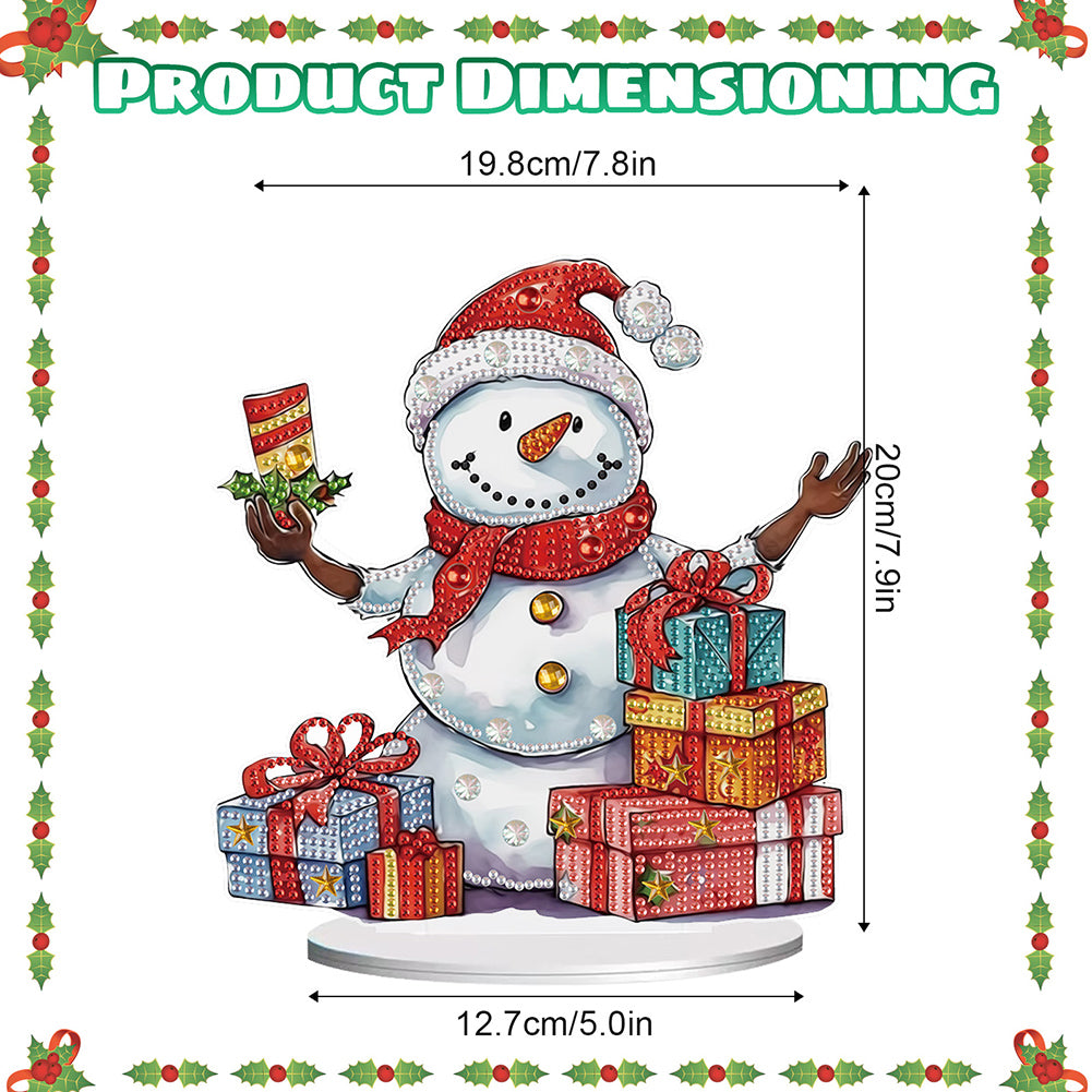 Diamond Painting Desktop Ornaments Kit for Office Desktop Decor (Candle Snowman)