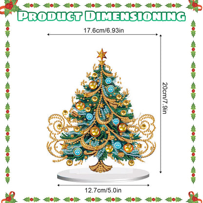 Diamond Painting Desktop Ornaments Kit for Office Desktop Decor (Xmas Tree #16)