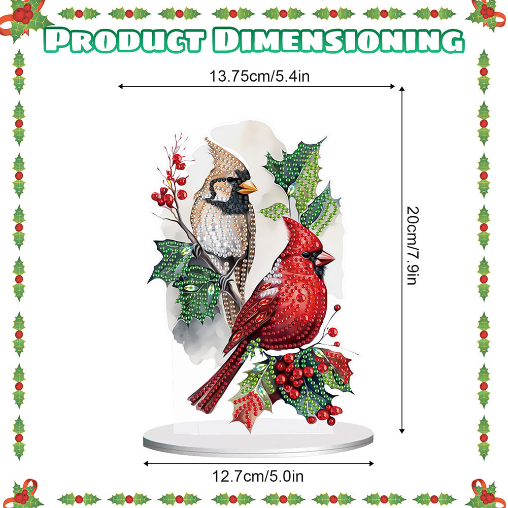 Diamond Painting Desktop Ornaments Kit for Office Desktop Decor (Two Birds #17)