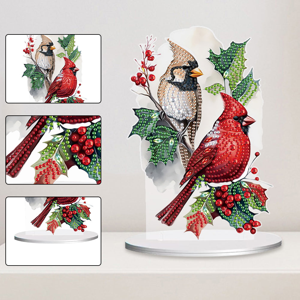 Diamond Painting Desktop Ornaments Kit for Office Desktop Decor (Two Birds #17)