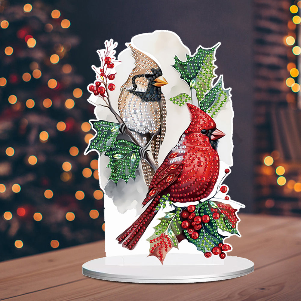 Diamond Painting Desktop Ornaments Kit for Office Desktop Decor (Two Birds #17)