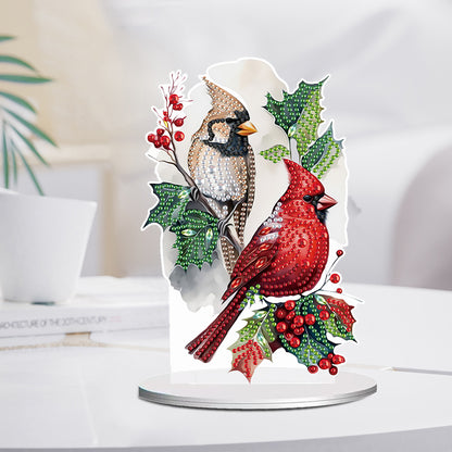 Diamond Painting Desktop Ornaments Kit for Office Desktop Decor (Two Birds #17)