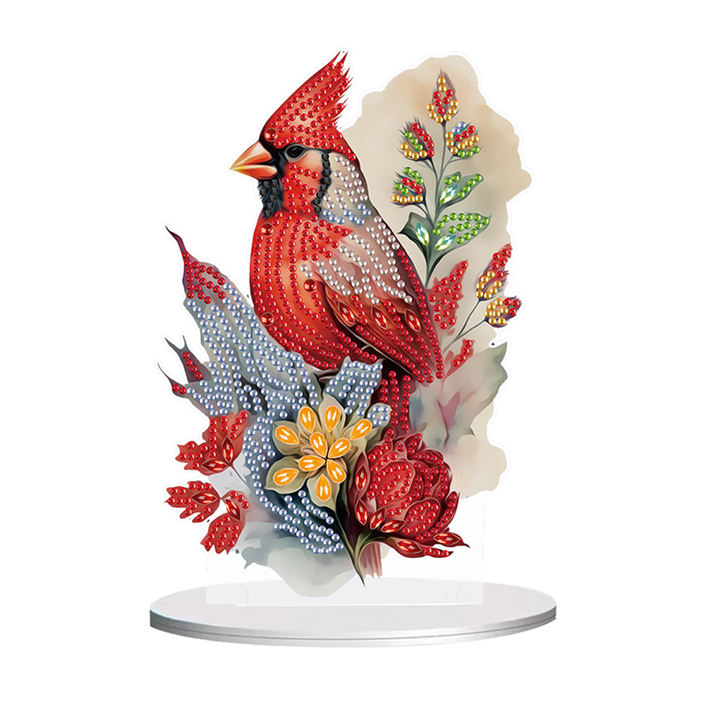 Diamond Painting Desktop Ornaments Kit for Home Office Desktop Decor (Cardinal)