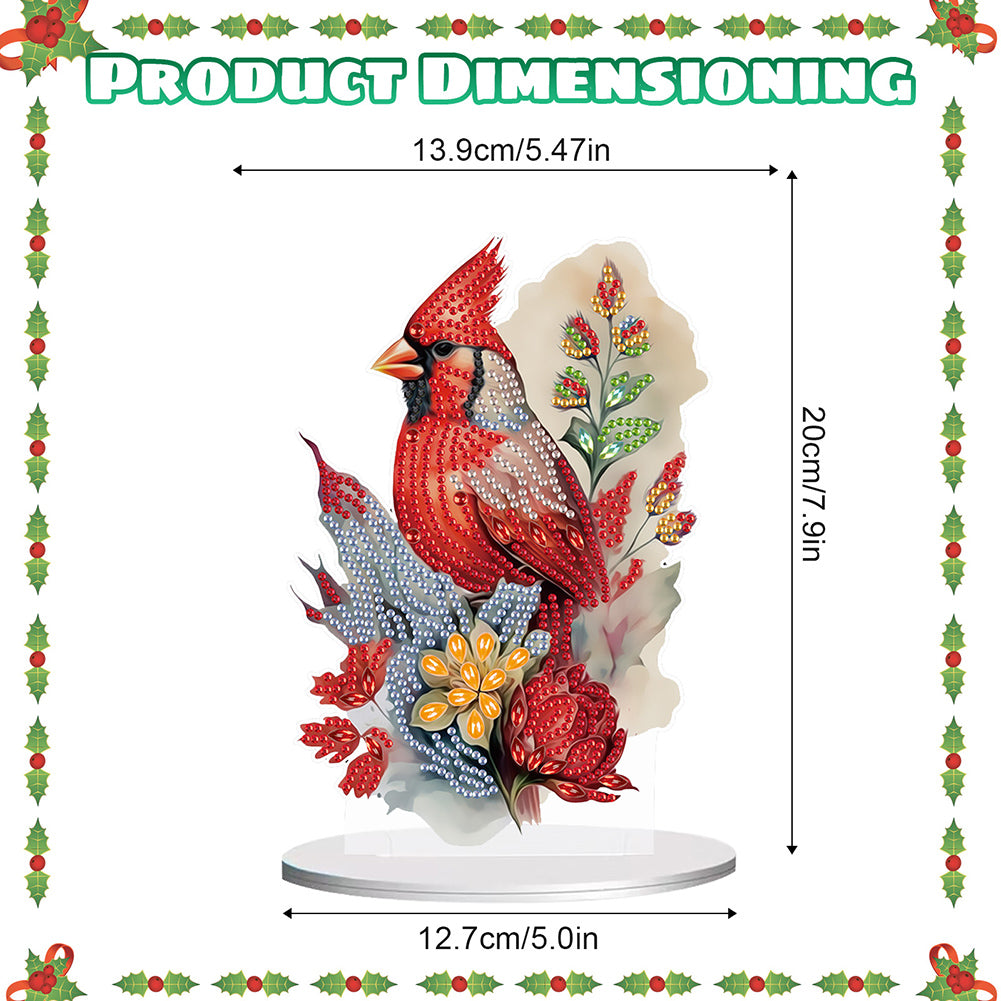 Diamond Painting Desktop Ornaments Kit for Home Office Desktop Decor (Cardinal)