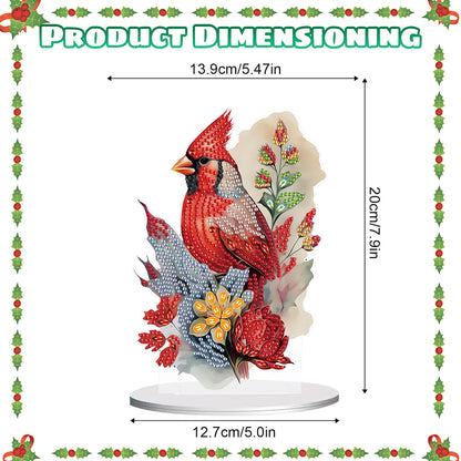 Diamond Painting Desktop Ornaments Kit for Home Office Desktop Decor (Cardinal)