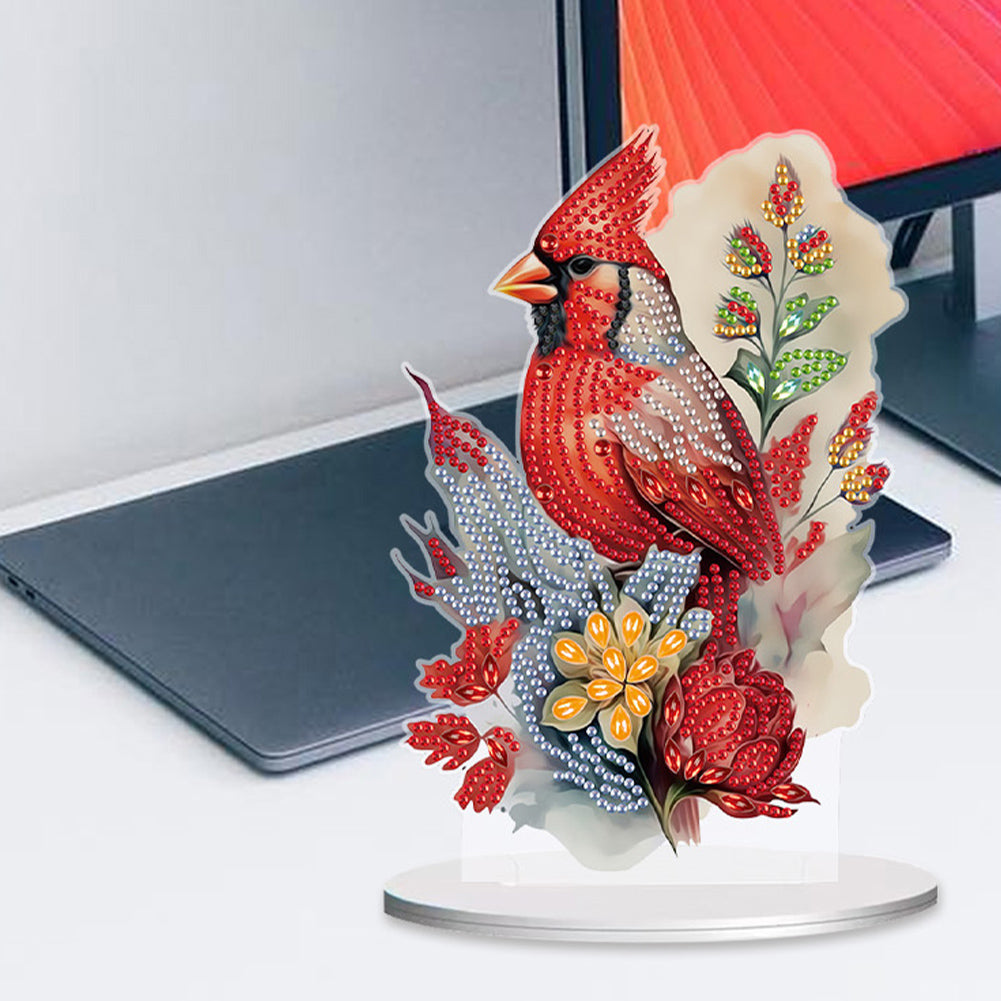 Diamond Painting Desktop Ornaments Kit for Home Office Desktop Decor (Cardinal)