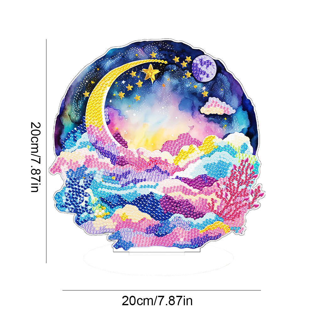 Coloured Clouds Starry Sky Round Diamond Painting Desktop Decor for Office Decor