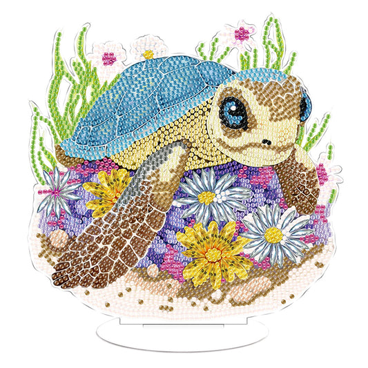 Round Diamond Painting Desktop Decoration for Office Desktop Decor (Sea Turtle)