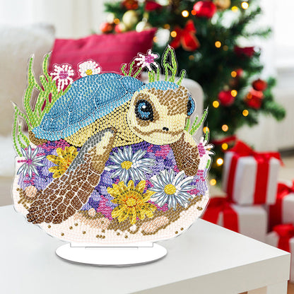 Round Diamond Painting Desktop Decoration for Office Desktop Decor (Sea Turtle)