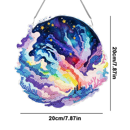 Colourful Clouds Starry Sky Single-Sided Diamond Painting Hanging Pendant (#1)