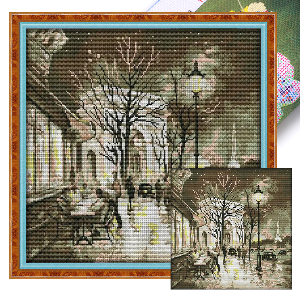 Night - 14CT Stamped Cross Stitch 41*41CM(Joy Sunday)