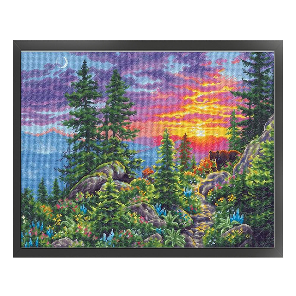 Sunset - 14CT Stamped Cross Stitch 47*38CM(Joy Sunday)