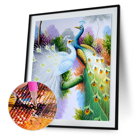 Peacock - Special Shaped Drill Diamond Painting 30*55CM