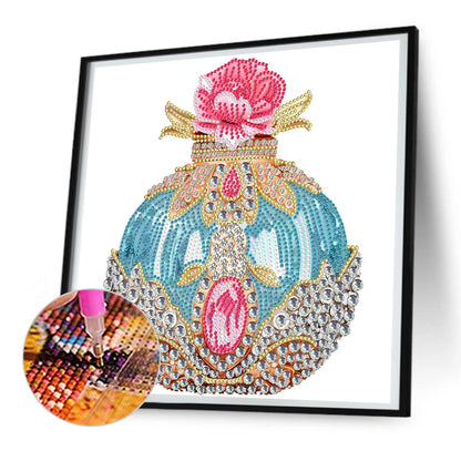 Pink And Blue Perfume - Special Shaped Drill Diamond Painting 30*30CM