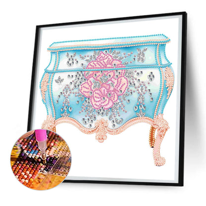 Pink Blue Gift Box - Special Shaped Drill Diamond Painting 30*30CM