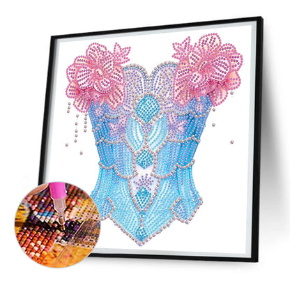 Pink And Blue Bra - Special Shaped Drill Diamond Painting 30*30CM