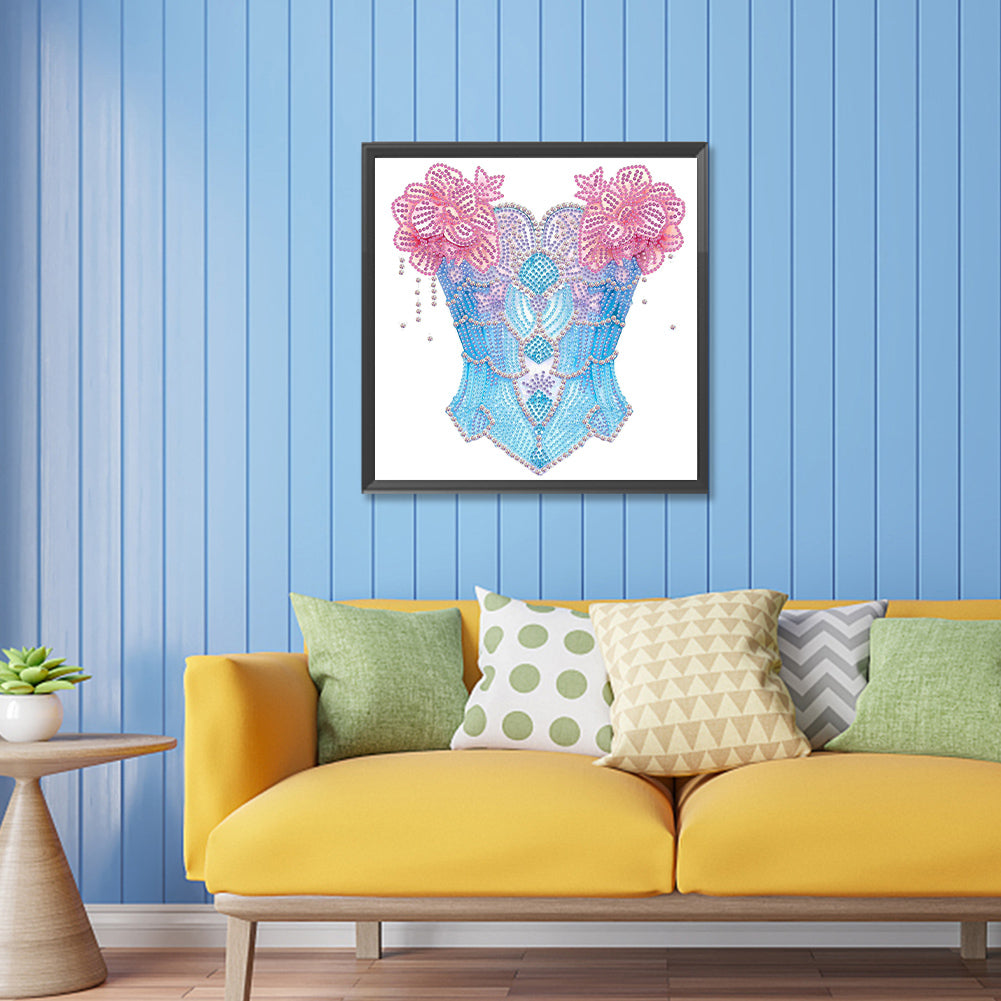 Pink And Blue Bra - Special Shaped Drill Diamond Painting 30*30CM