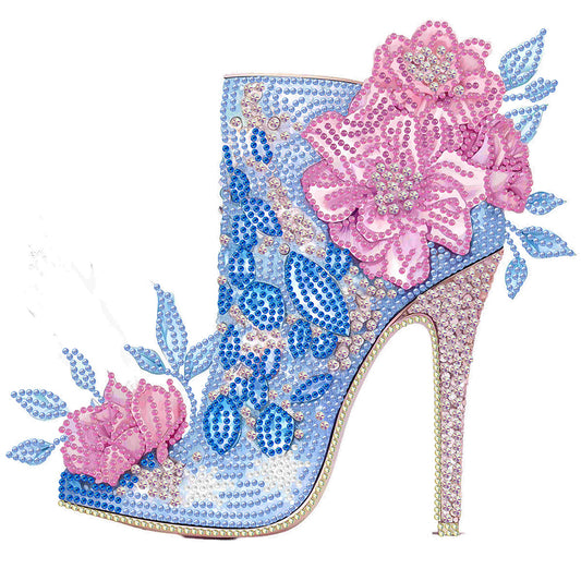 Pink Blue High Heels - Special Shaped Drill Diamond Painting 30*30CM