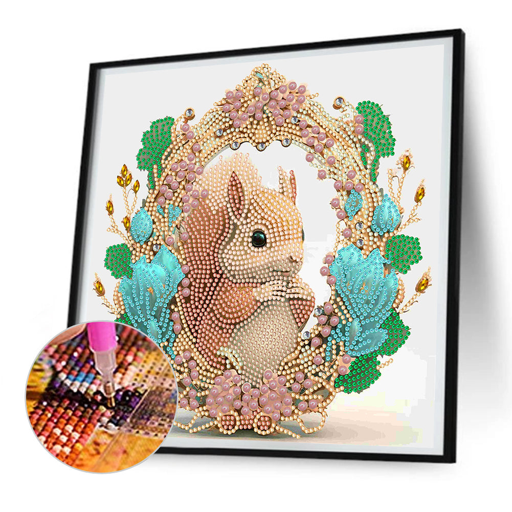 Garland Squirrel - Special Shaped Drill Diamond Painting 30*30CM