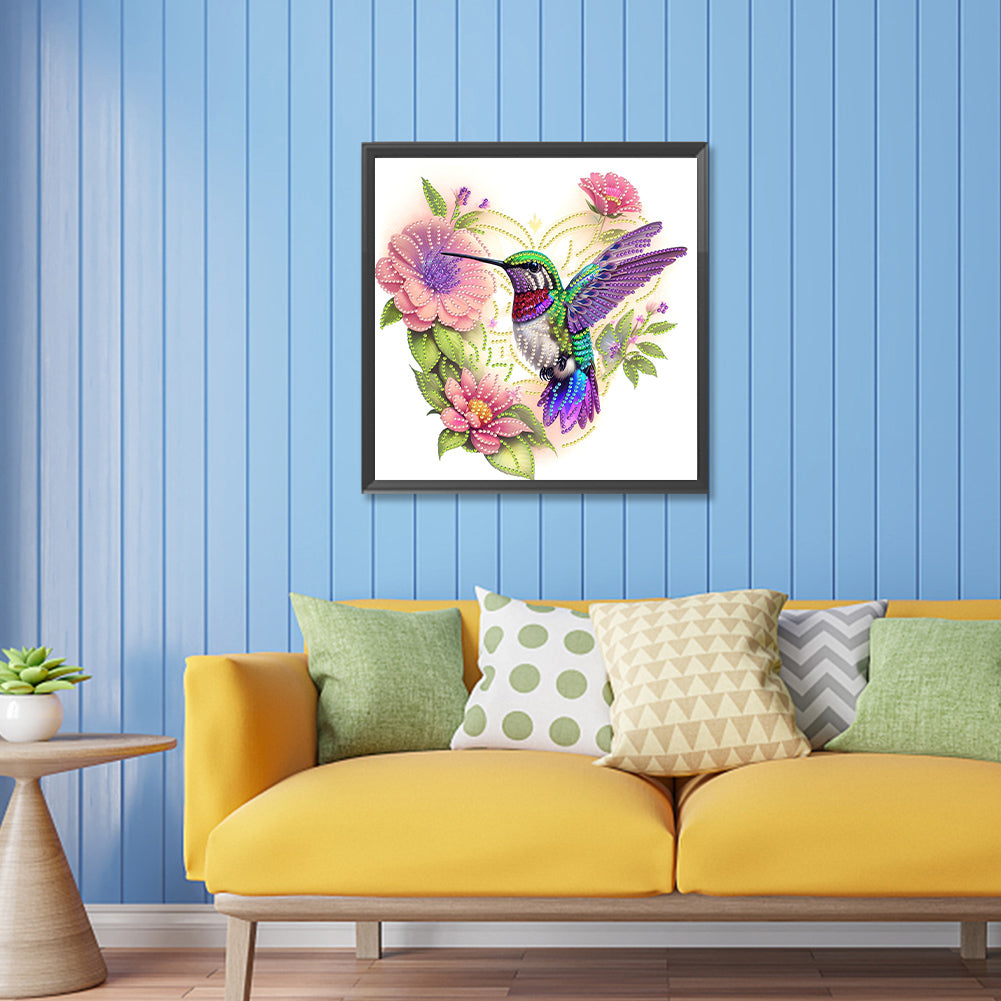 Birds In Flowers - Special Shaped Drill Diamond Painting 30*30CM