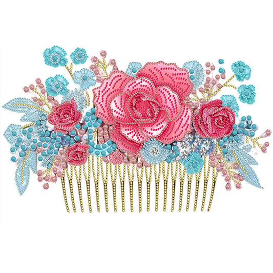 Pink Blue Comb - Special Shaped Drill Diamond Painting 40*30CM