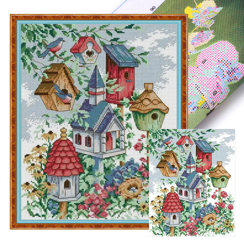 Bird'S Home - 14CT Stamped Cross Stitch 30*38CM(Joy Sunday)