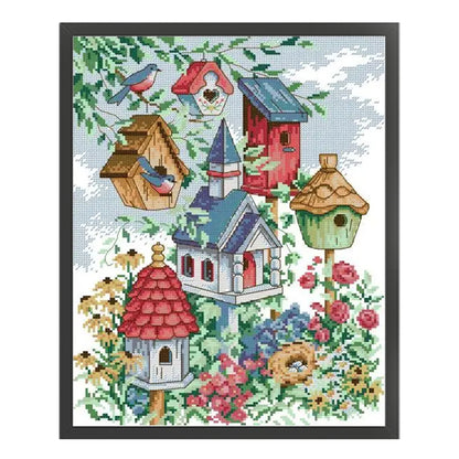 Bird'S Home - 14CT Stamped Cross Stitch 30*38CM(Joy Sunday)