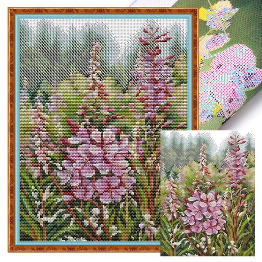 Wild Flowers - 14CT Stamped Cross Stitch 27*35CM(Joy Sunday)