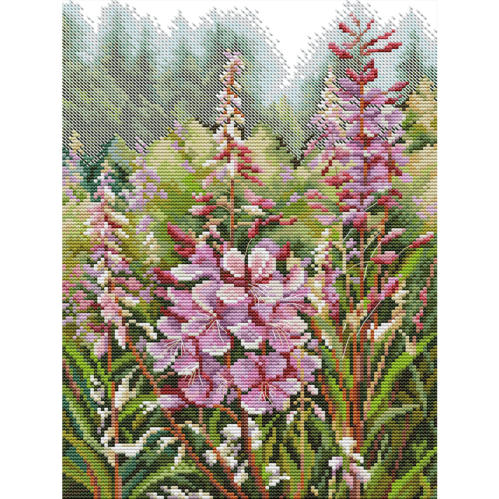 Wild Flowers - 14CT Stamped Cross Stitch 27*35CM(Joy Sunday)