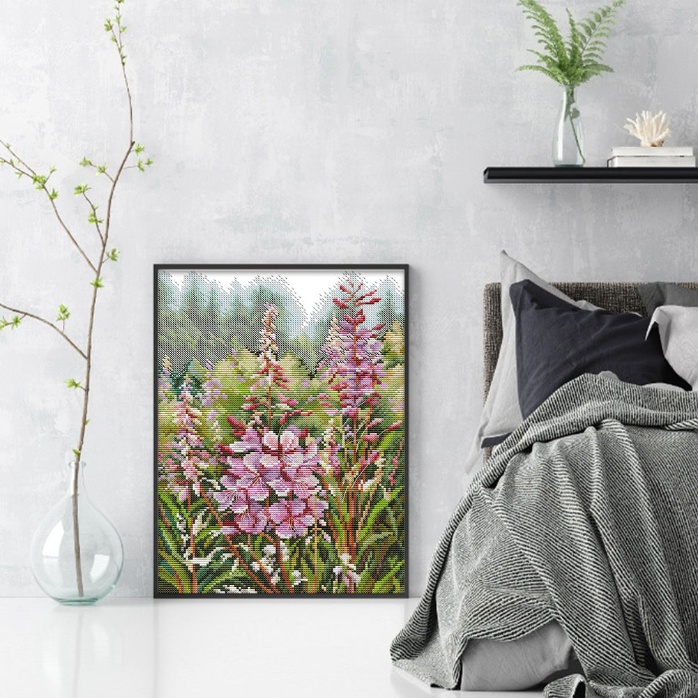 Wild Flowers - 14CT Stamped Cross Stitch 27*35CM(Joy Sunday)
