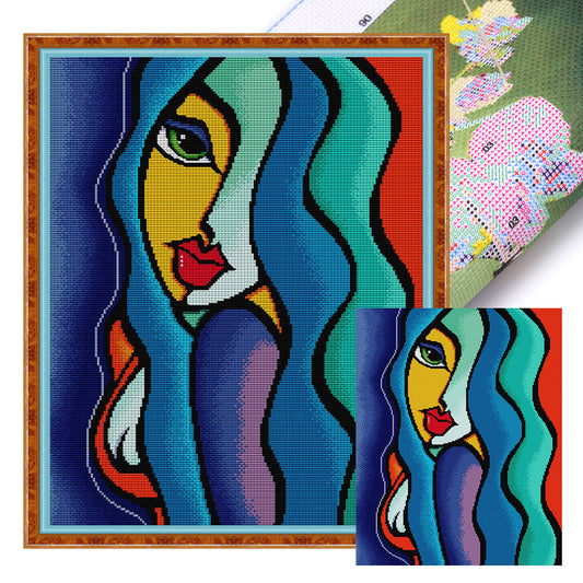 Abstract Painting 3 - 14CT Stamped Cross Stitch 40*47CM(Joy Sunday)