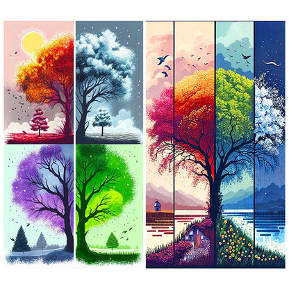 Four Seasons Tree - Full Round Drill Diamond Painting 40*70CM