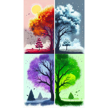 Four Seasons Tree - Full Round Drill Diamond Painting 40*70CM