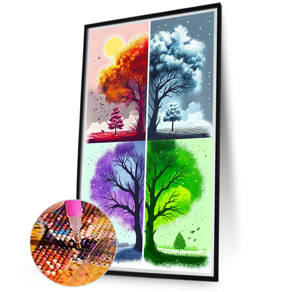 Four Seasons Tree - Full Round Drill Diamond Painting 40*70CM